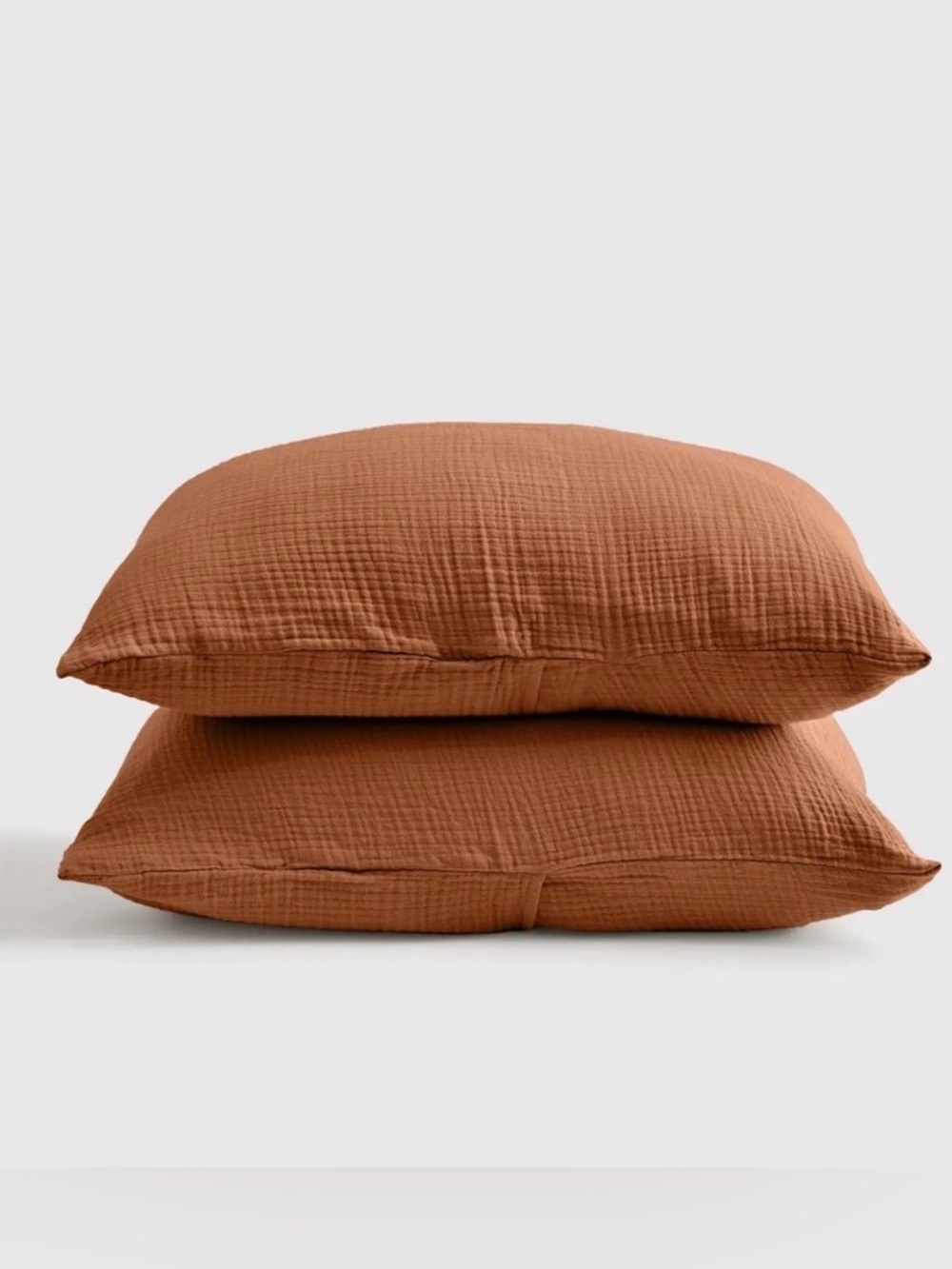 NWT QUINCE Organic Airy Gauze Sham Set Standard Terracotta 6666